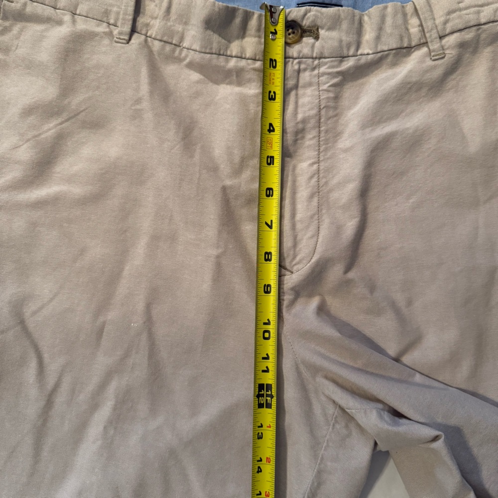 IZOD 100% Cotton Khaki Beige Tan Flat Front Chino Casual Mens Shorts Size 40 - Picture 10 of 11